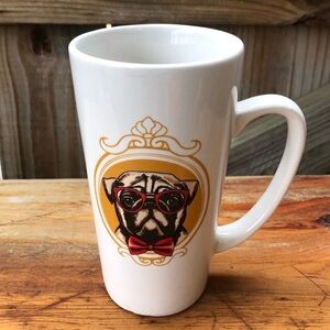 Red Glasses Pug Mug Tall 16oz Ceramic Coffee Mug by Design Pac